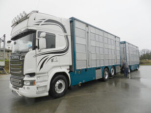 φορτηγό όχημα μεταφοράς ζώων SCANIA R 730 V8 For cattle transport + ρυμουλκούμενο όχημα μεταφοράς ζώων
