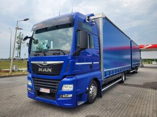 φορτηγό με καρότσα κουρτίνα MAN TGX 18.420 TANDEM 380tyś km ORGINAL!!! + ρυμουλκούμενο κουρτίνα