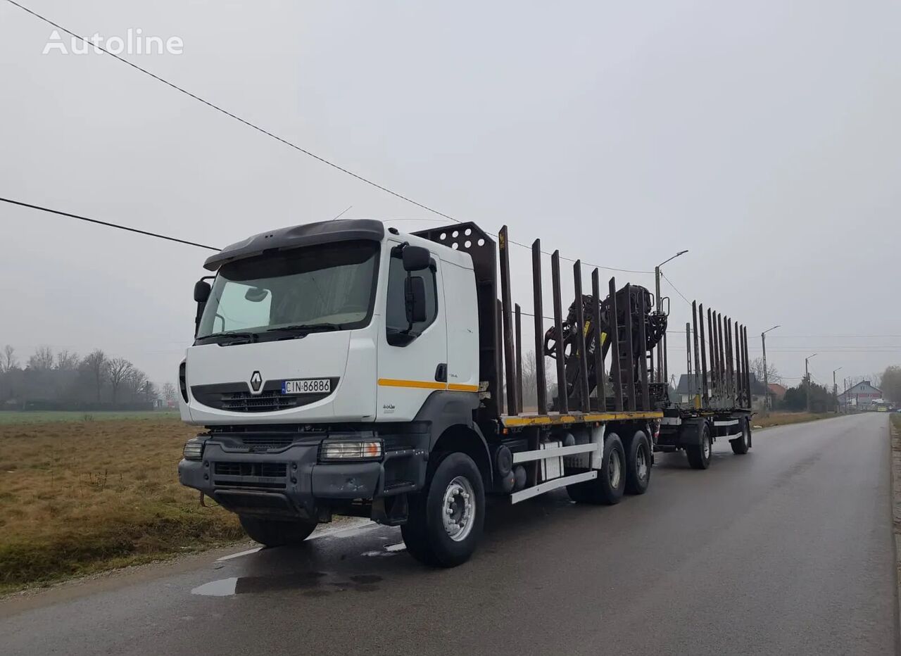 φορτηγό μεταφοράς ξυλείας Renault KERAX 460DXI 6x4 Do lasu + ρυμουλκούμενο μεταφοράς ξυλείας
